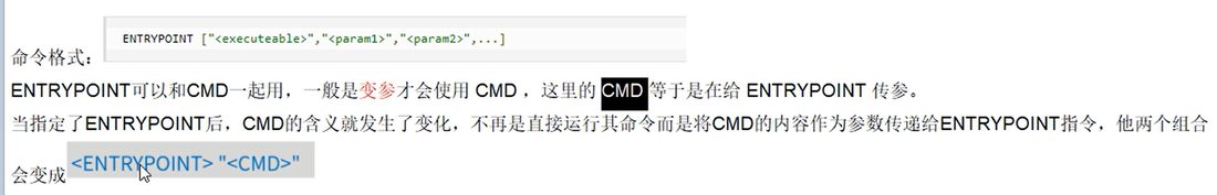 ENTRYPOINT 的命令格式,指定后 CMD 的内容会作为参数传给 ENTRYPOINT