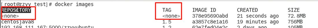 docker images 里 REPOSITORY 和 TAG 都是 none 的虚悬镜像