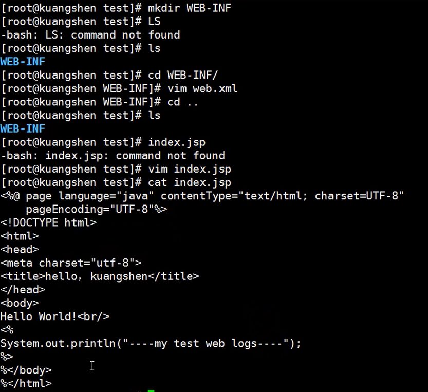 在挂载进容器的项目目录里建 WEB-INF/web.xml 和 index.jsp,宿主机改完容器里立刻生效