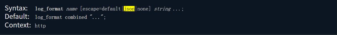 log_format 支持 escape=json