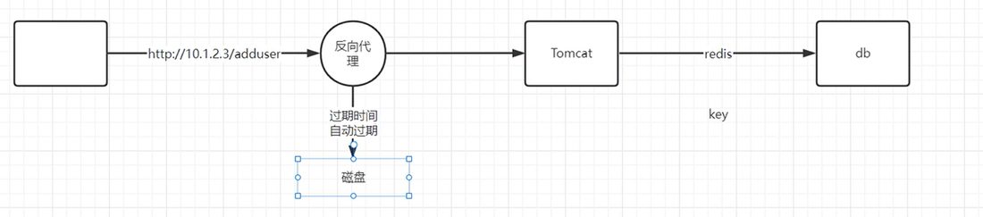 请求进 Nginx 走磁盘缓存,再到 Tomcat 和 redis、db 的链路