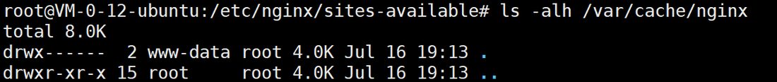 ls -alh /var/cache/nginx 目录下是空的