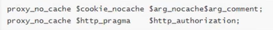 proxy_no_cache 后面接的一组变量,cookie_nocache、arg_nocache、http_pragma 等