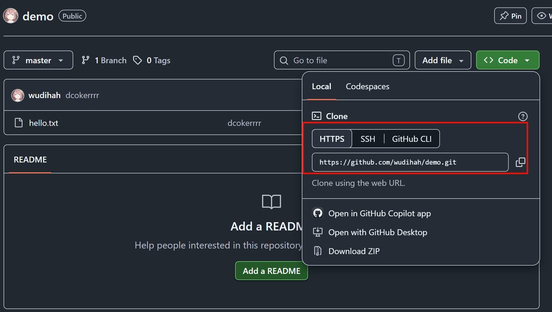 仓库首页点 Code,Local 下面的 HTTPS 地址就是 clone 用的