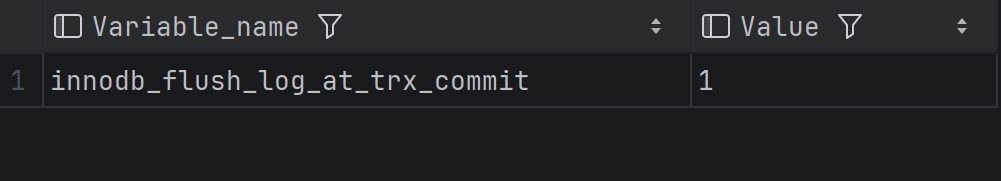 innodb_flush_log_at_trx_commit 查出来是 1